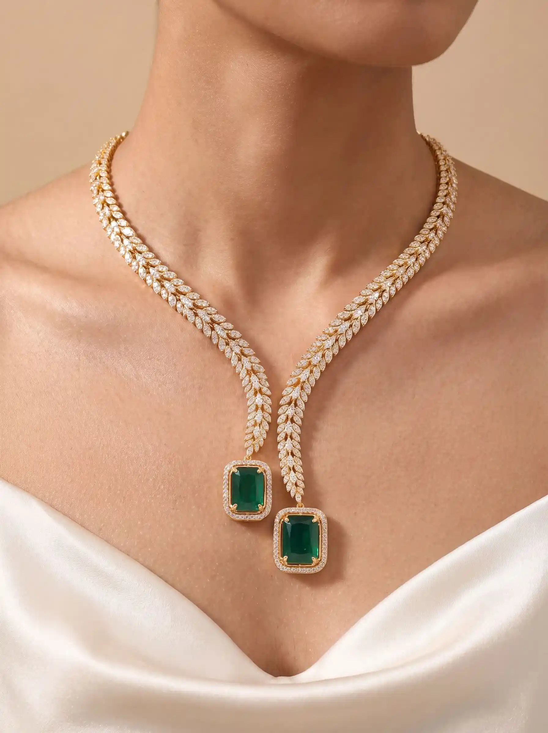AI product photography of jewellery model showcase