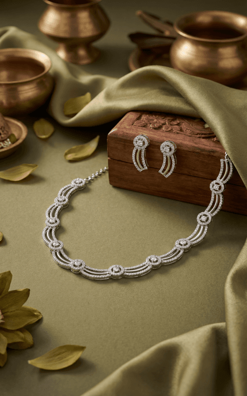 Necklace-set product shoot example